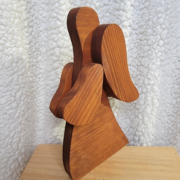 Wooden Folk Art Jointed Angel Figurine Adjustable Arms Decor Christian 7" X 9 - Picture 4 of 8